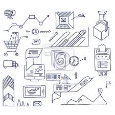 Bienvenue chez / welkom bij deutsche bank. Hand Zeichnen Doodle Elemente Bank Geschaft Finanzen Analytics Leinwandbilder Bilder Infografik Investieren Investitionen Myloview De