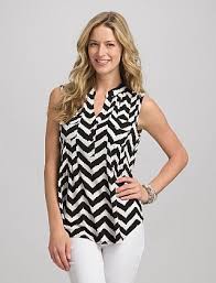 Chevron Popover Dress Shirts For Women Fashion Tops