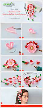 How To Make A Headband With Japanese Ribbon Hair Accessories From Lc Pandahall Com Diy Hair Accessories Fabric Flowers Diy Ribbon