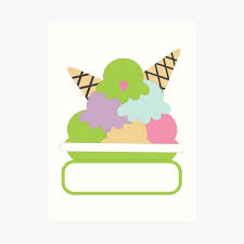Best 25 dessert names ideas on pinterest. Kawaii Cute Ice Cream Characters Suitable Kid Name Tag And Address Label Art Print By Rachidsolution Redbubble