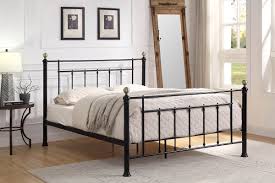 Redefine the quality of sleep with marvelous metal bed frames king size at alibaba.com. Harpenden Black Metal Bed Frame With Brushed Brass Bedknobs Small Double Double King Size Crazypricebeds Com