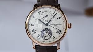 Frederique constant men's vitality chronograph rubber grey dial watch. In Depth The Frederique Constant Slimline Monolithic Manufacture With Groundbreaking Oscillator Youtube