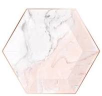 Blush Marble & Rose Gold Hexagon Plates