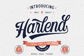 Download 10,000 fonts with one click for $19.95. Harlend 6 Fonts With Extras Intro 175173 Packs Bundles Font Bundles Vintage Script Fonts Free Script Fonts Vintage Fonts