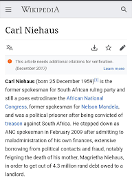 Check spelling or type a new query. Saw This While Searching For Carl Niehaus Southafrica