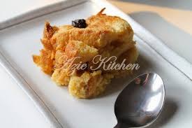 Cut each slice in half diagonally. Puding Roti Mudah Dan Sedap Azie Kitchen