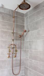 Copper Shower With Fixed Head And Flexible Handset Etsy In 2020 Copper Shower Head Shower Heads Ceiling Shower Head