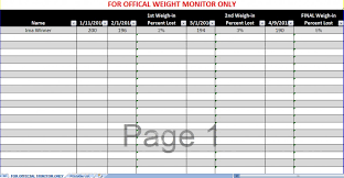 Biggest Loser Spreadsheet Biggest Loser Excel Spreadsheet