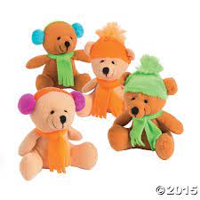 Plush Winter Bears Orientaltrading Com Stocking Stuffers For Kids Classroom Holiday Party Oriental Trading