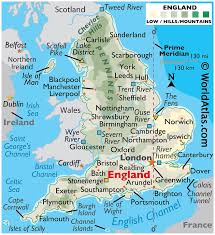 Saesneg yn wlad sy'n rhan o'r y deyrnas unedig. England Maps Facts World Atlas