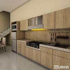 Keseluruhan finishing menggunakan hpl dengan corak kayu gelap terang dengan nuansa modern dan elegan tetap muncul serta dipadu dengan desain kitchen set yang minimalis yang fungsional. Kitchen Set Minimalis Hanya 10 Juta Kitchensetminimalismurah