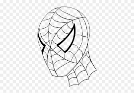 Notice that neither the horizontal nor the vertical construction line form part of the webbing. How To Draw Spiderman S Face Easy Drawing Guides Draw Spiderman Clipart 1655200 Pikpng