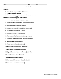 Adverb of frequency examples pdf. French Adverbs Exercises Pdf