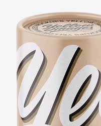 Download Kraft Paper Tube Mockup Front View High Angle Shot In Tube Mockups On Yellow Images Object Mockups