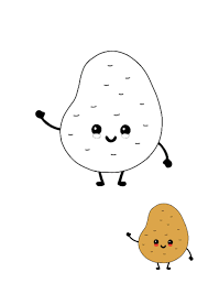 You can find here 2 free printable coloring pages of kawaii fruits. Cute Kawaii Potato Coloring Page With Preview Kawaii Coloring Pages Coloring Pages Kawaii Potato