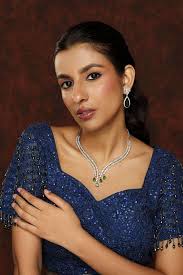 Buy Zevar by Geeta Soft White Mix Metal with Silver Plating & Diamond.  Earrings