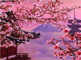 Scenery Diamond Painting In 2021 Cherry Blossom Painting Cherry Blossom Wallpaper Japanese Wallpaper