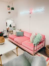 These 17 decorating tricks will help you make the most of your small living room. Office Space A Tour Of The New Barefoot Blonde Hair Offices Lauren Conrad Pink Living Room Room Design Home Decor