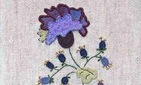 Large tulip floral quilt fabric 5 yds + 26 green pink taupe cotton new. Jacobean Flower Pattern Book 30 Original Designs For Wool Etsy Wool Applique Hand Embroidery Embroidery Patterns