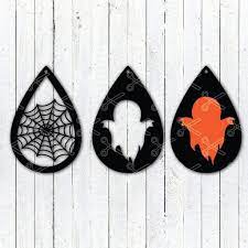 Download Halloween Ghost Teardrop Earring Svg Dxf