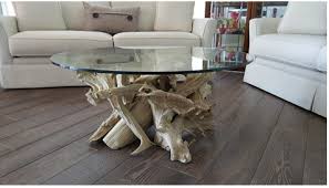 The xl driftwood coffee glass table, beautifully designed for our scrap wood furniture range. Round Driftwood Coffee Table
