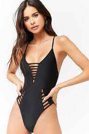 A Black Swimsuit Is Always Great Forever 21 Ladder Cutout One Piece Swimsuit A Stretch Knit One Piece Swimsuit Featuring Swimsuits Swimwear Fashion Swimwear
