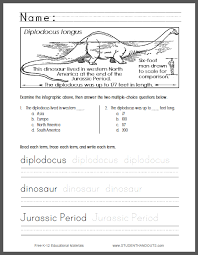 Diplodocus Longus Infographic Worksheet Science Worksheets First Grade Reading Comprehension Diplodocus