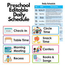 Preschool Daily Schedule Printables