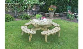 This wooden garden table is perfect for almost any garden and will be very useful for summer bbq's or family and friends evenings. Buy Forest Garden Round 8 Seater Picnic Table Garden Tables Argos