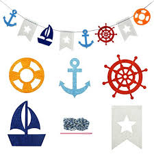 Lighthouses & sailboats capture the essence in this complete birthday party package. Bilipala Nautical Bunting Banner Nautical Party Decorations Pennant Banners For Party Walmart Canada