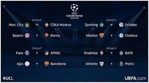 Show all leagues uefa champions league uefa europa league english premier league major league soccer german dfb pokal german bundesliga italian serie a spanish primera división french ligue 1 concacaf champions league united states nwsl challenge cup united states. Uefa Champions League On Twitter All Of Wednesday S Ucl Fixtures Groups E H Which Match Are You Most Looking Forward To Http T Co K3dlyqa1yu