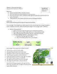 What are types of plants that make sugar? Vocabulary Photosynthesis Respiration Chapter 1 Plants And
