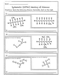 Worksheets Naming Alkanes Alkenes And Alkynes Drawing Structures