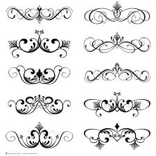 10 Flourishes Curly Elegant Swirl Designs Excellent For Making Personal Wedding Invitation Or For Friends Invi Clip Art Vintage Free Clip Art Clip Art