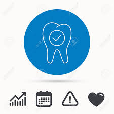 Check Tooth Icon Stomatology Sign Dental Care Symbol Calendar