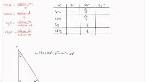 Tangenta unui unghi α notata tgα este raportul dintre sinusul unghiului α si cosinusul acestuia. Sinus Cosinus Tangenta Cotangenta De 30 45 60 De Grade Youtube
