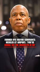 ROUGH LANDING: Former NYC Mayor Eric Adams confronted an unruly passenger  who berated him while disembarking a flight at Dallas Fort Worth  International Airport, telling the harasser, “You're gonna see the Brooklyn