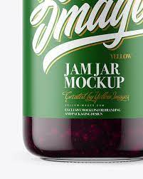 Download Clear Glass Jar With Blueberry Jam Mockup In Jar Mockups On Yellow Images Object Mockups