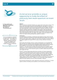 Write your name, centre number and candidate number on your answer sheets if they are not already there. Pdf A Clerical Error Provides A Unique Opportunity To Study The Effect Of Previously Seen Exam Questions On Exam Results