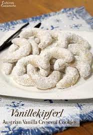 Keyword austrian butter cookie recipe, austrian cookie recipe, austrian vanillekipferl cookies, butterplatzchen rezept, crescent shaped butter cookie recipe, german butter cookies recipes. Vanillekipferl Austrian Vanilla Crescent Cookies Curious Cuisiniere