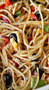 Spagettii Salad Springforward Spaghetti Salad Spaghetti Pasta Salad Salad Recipes