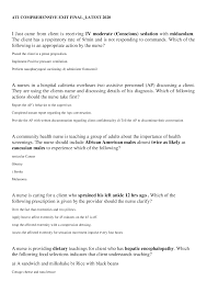 Ati Comprehensive Exit Final Summer 2020 Pediatric Nursing Exit Nclex