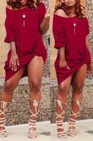 Details Material Blending Style Casual Pattern Type Solid Sleeve Style Regular Sleeve Sleeve Length Short Sleev Fashion Quick Outfits Knee Length Dress