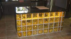 Custom Glass Block Bar Base And Counter