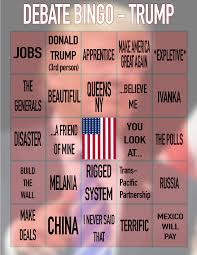 The 2016 Presidential Debate Bingo Cards