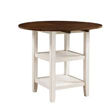 This burroughs counter height drop leaf dining table features a round leg table with 2 drop leaves, wine glass rack, and bottom shelf. Dining Tables Kiwi 5162ww 36 Counter Height Drop Leaf Table Round From Lonestar Mattress And Furniture
