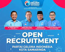 Partai gelombang rakyat indonesia disingkat dengan nama partai gelora indonesia.<br><br>aplikasi untuk mengelola keanggotaan partai, menampilkan informasi berita dan kegiatan organisasi. Resmi Jadi Parpol Gelora Samarinda Buka Rekrutmen Anggota Baru Kaltim Today