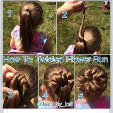 Flower Bun Hair Styles Girl Hair Dos Girl Hairstyles