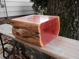 Large Aromatic Eastern Red Cedar Jewelry Log Box With Velvet Etsy Wood Boxes Wooden Jewelry Boxes Jewelry Box Plans
