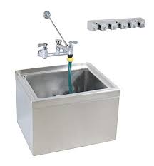Bk Resources Stainless Steel Floor Mount Mop Sink With Service Faucet And Hose 6 Wide X 20 Front To Back X 6 Deep Mop Sink Sink Faucets Sink